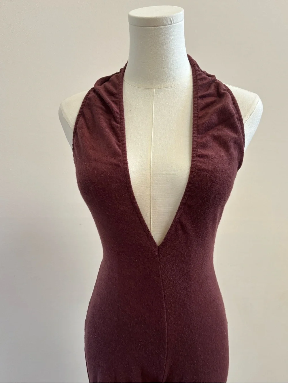 Edikted Brown Halter Open Back Flare Jumpsuit XS Y2K